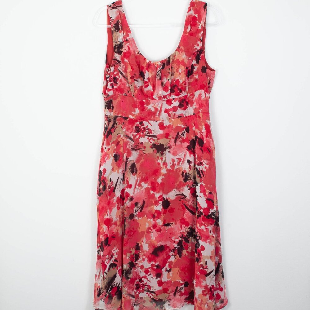 East 5th Womens Floral Babydoll Midi Dress‎ Size 12 Sleeveless Artsy Y2K